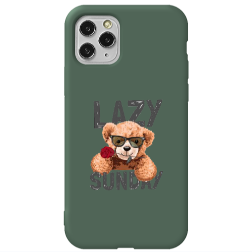 Apple iPhone 11 Pro Lazy sunday Dark Green Colored Silicone TPU Θήκη
