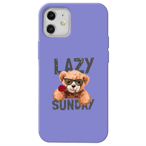 Apple iPhone 12 Lazy sunday Purple Colored Silicone TPU Θήκη