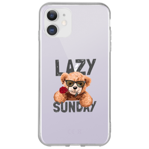 Apple iPhone 12 Lazy sunday Transparent Silicone TPU Θήκη