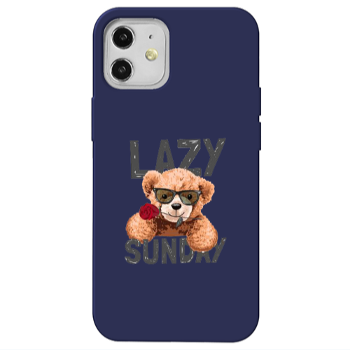 Apple iPhone 12 Lazy sunday Dark blue Colored Silicone TPU Θήκη