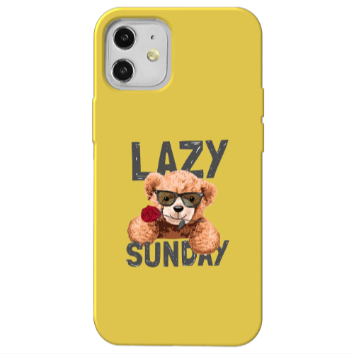 Apple iPhone 12 Lazy sunday Yellow Colored Silicone TPU Θήκη