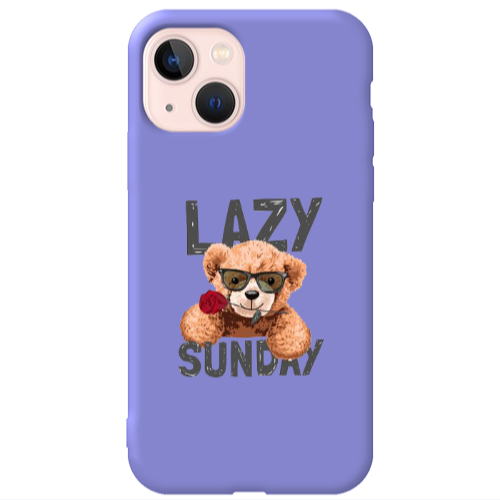 Apple iPhone 13 Lazy sunday Purple Colored Silicone TPU Θήκη