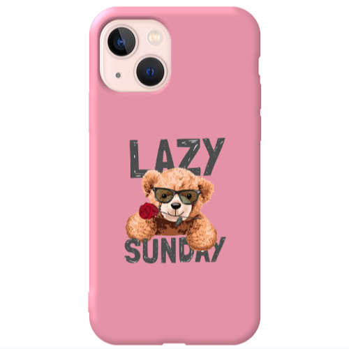 Apple iPhone 13 Lazy sunday Pink Colored Silicone TPU Θήκη
