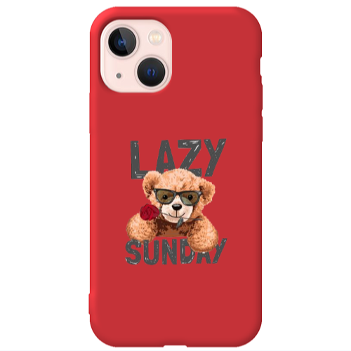 Apple iPhone 13 Lazy sunday Red Colored Silicone TPU Θήκη