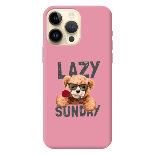 Apple iPhone 13 Pro Max Lazy sunday Pink Colored Silicone TPU Θήκη