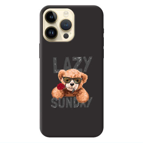 Apple iPhone 13 Pro Max Lazy sunday Black Colored Silicone TPU Θήκη