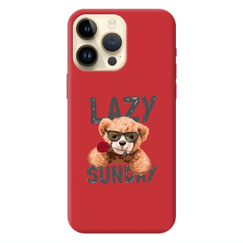 Apple iPhone 13 Pro Max Lazy sunday Red Colored Silicone TPU Θήκη