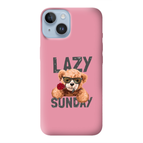Apple iPhone 14  Lazy sunday Pink Colored Silicone TPU Θήκη