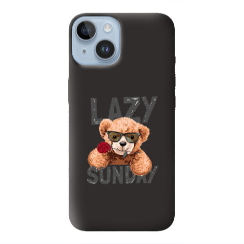 Apple iPhone 14  Lazy sunday Black Colored Silicone TPU Θήκη