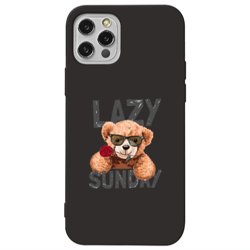 Apple iPhone 13 Pro Lazy sunday Black Colored Silicone TPU Θήκη