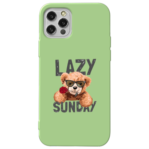 Apple iPhone 12 Pro Lazy sunday Light Green Colored Silicone TPU Θήκη