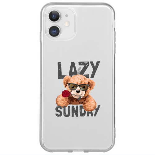 Apple iPhone 12 Mini Lazy sunday Transparent Silicone TPU Θήκη