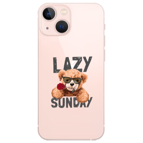 Apple iPhone 13 Mini Lazy sunday Transparent Silicone TPU Θήκη