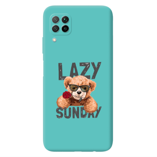Huawei P40 Lite Lazy sunday Turquoise Colored Silicone TPU Θήκη