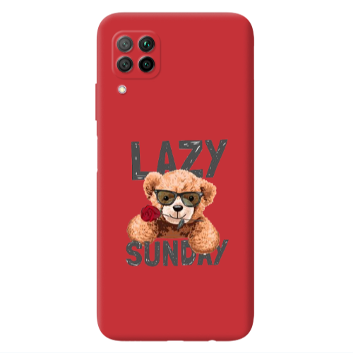 Huawei P40 Lite Lazy sunday Red Colored Silicone TPU Θήκη