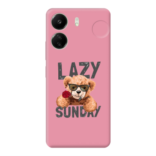 Xiaomi Redmi 13C Lazy sunday Pink Colored Silicone TPU Θήκη