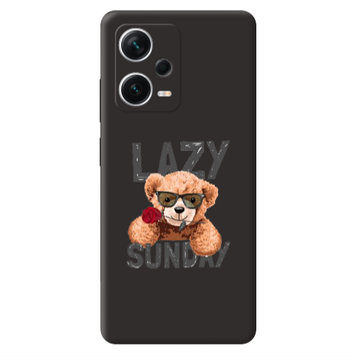 Xiaomi Poco X5 Lazy sunday Black Colored Silicone TPU Θήκη