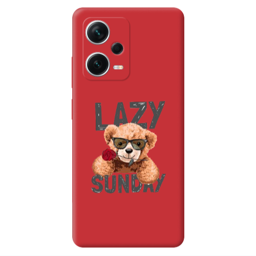 Xiaomi Poco X5 Lazy sunday Red Colored Silicone TPU Θήκη