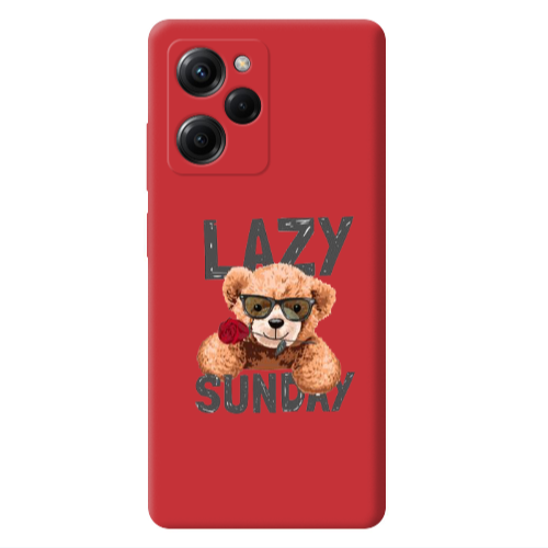 Xiaomi Poco X5 Pro Lazy sunday Red Colored Silicone TPU Θήκη