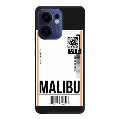 Oppo Reno 13 F Malibu Travel More Black Colored Silicone TPU Θήκη