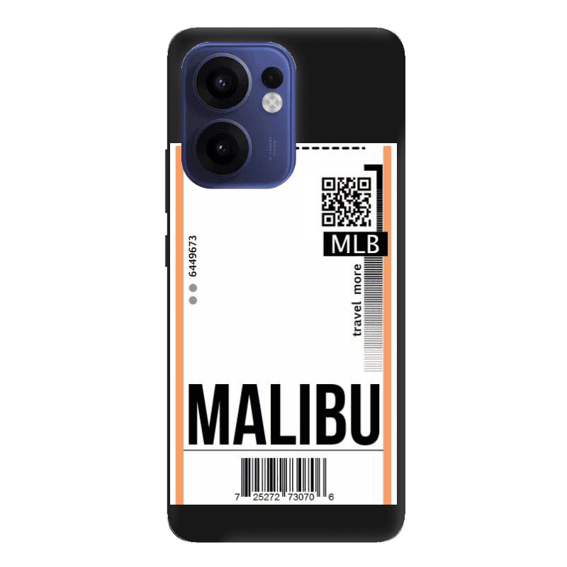 Oppo Reno 13 F Malibu Travel More Black Colored Silicone TPU Θήκη