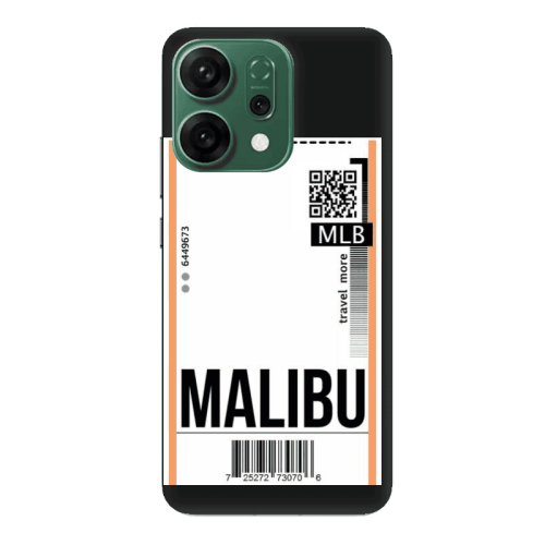 Oppo RENO 14 Malibu Travel More Black Colored Silicone TPU Θήκη