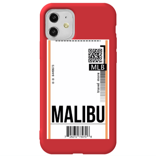 Apple iPhone 11  Malibu Travel More Red Colored Silicone TPU Θήκη