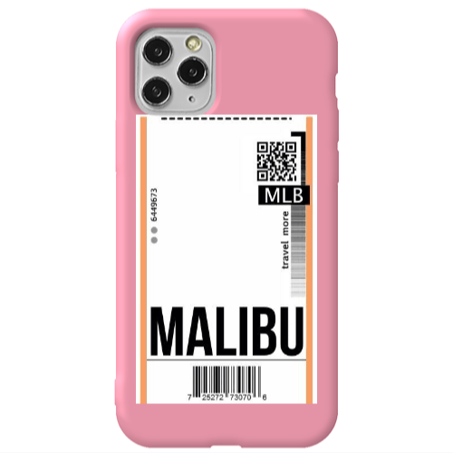 Apple iPhone 11 Pro Malibu Travel More Pink Colored Silicone TPU Θήκη