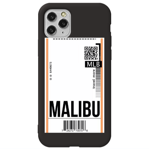 Apple iPhone 11 Pro Malibu Travel More Black Colored Silicone TPU Θήκη