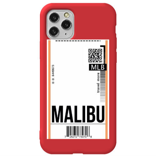 Apple iPhone 11 Pro Malibu Travel More Red Colored Silicone TPU Θήκη