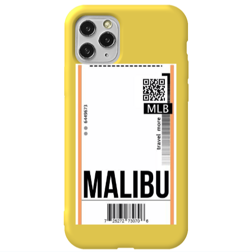 Apple iPhone 11 Pro Malibu Travel More Yellow Colored Silicone TPU Θήκη