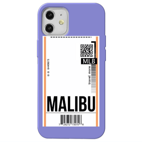 Apple iPhone 12 Malibu Travel More Purple Colored Silicone TPU Θήκη