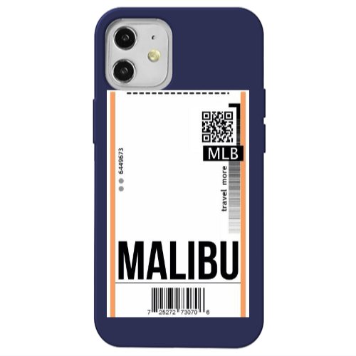 Apple iPhone 12 Malibu Travel More Dark blue Colored Silicone TPU Θήκη