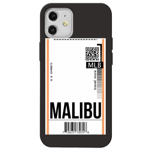 Apple iPhone 12 Malibu Travel More Black Colored Silicone TPU Θήκη