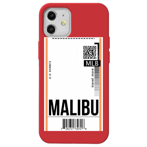 Apple iPhone 12 Malibu Travel More Red Colored Silicone TPU Θήκη
