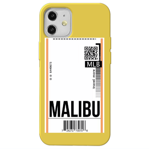Apple iPhone 12 Malibu Travel More Yellow Colored Silicone TPU Θήκη
