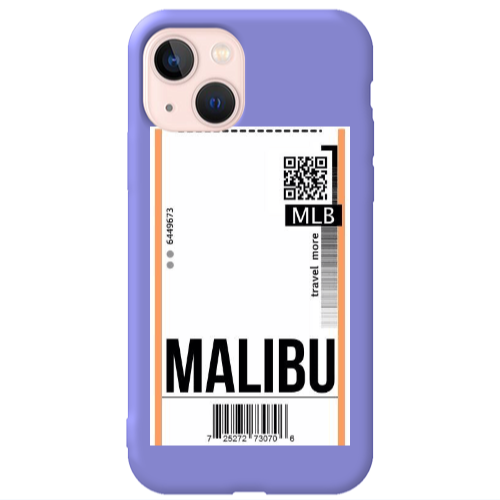 Apple iPhone 13 Malibu Travel More Purple Colored Silicone TPU Θήκη