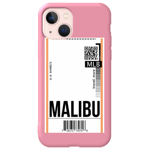 Apple iPhone 13 Malibu Travel More Pink Colored Silicone TPU Θήκη