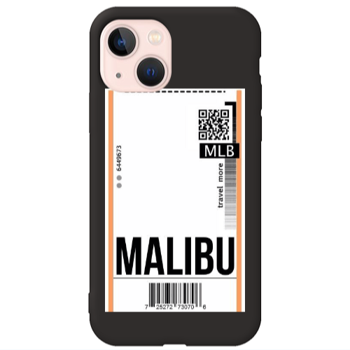Apple iPhone 13 Malibu Travel More Black Colored Silicone TPU Θήκη