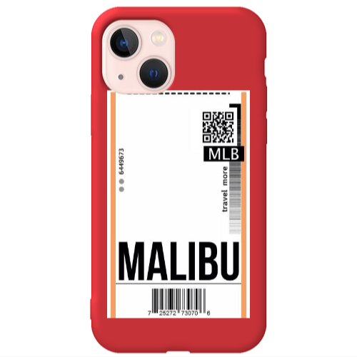 Apple iPhone 13 Malibu Travel More Red Colored Silicone TPU Θήκη