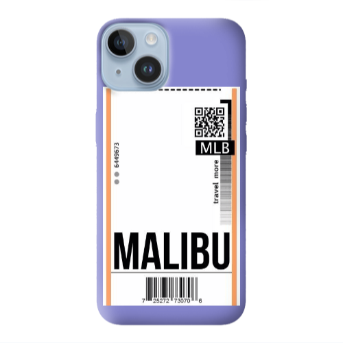 Apple iPhone 14 Plus Malibu Travel More Purple Colored Silicone TPU Θήκη