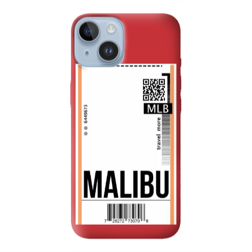 Apple iPhone 14 Plus Malibu Travel More Red Colored Silicone TPU Θήκη