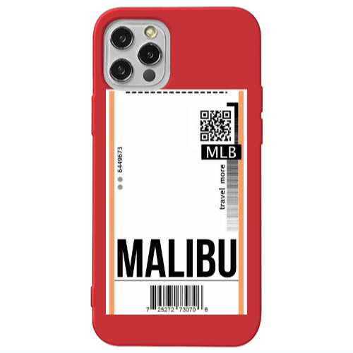 Apple iPhone 13 Pro Malibu Travel More Red Colored Silicone TPU Θήκη
