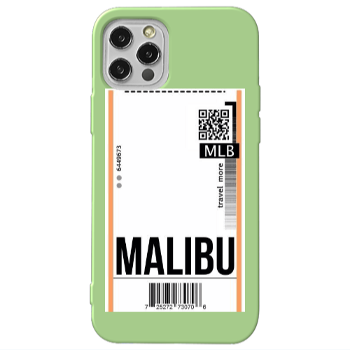 Apple iPhone 12 Pro Malibu Travel More Light Green Colored Silicone TPU Θήκη