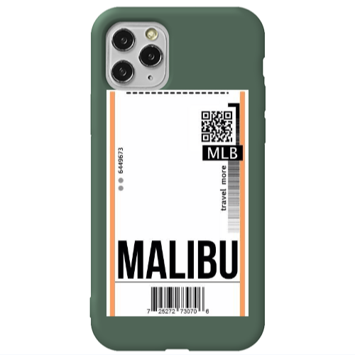 Apple iPhone 11 Pro Max Malibu Travel More Dark Green Colored Silicone TPU Θήκη