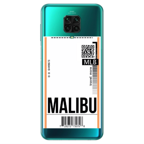 Xiaomi Redmi Note 9S Malibu Travel More Transparent Silicone TPU Θήκη