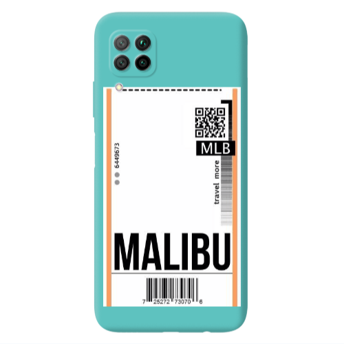 Huawei P40 Lite Malibu Travel More Turquoise Colored Silicone TPU Θήκη