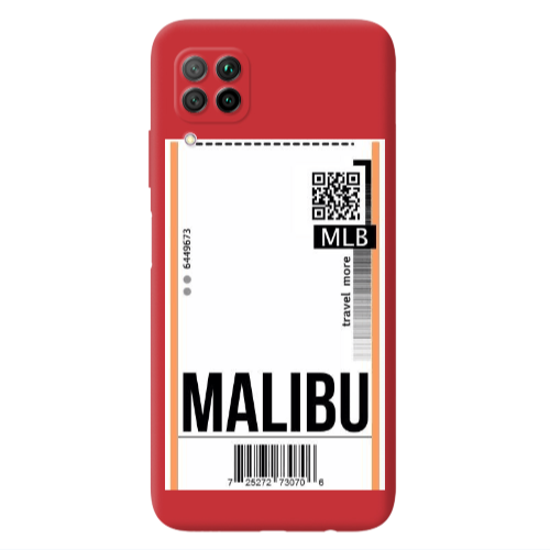Huawei P40 Lite Malibu Travel More Red Colored Silicone TPU Θήκη