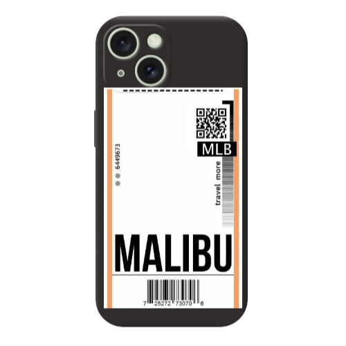 Apple iPhone 15 Malibu Travel More Black Colored Silicone TPU Θήκη