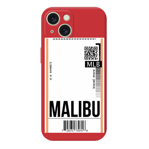 Apple iPhone 15 Malibu Travel More Red Colored Silicone TPU Θήκη